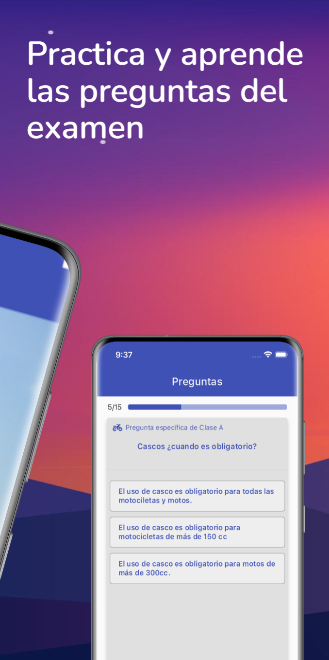 Ejemplo de preguntas específicas para motos